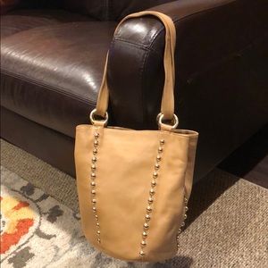 Harrods caramel leather bucket bag